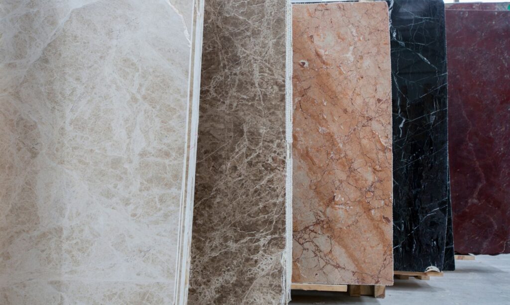 this image shows different types of marble slabs
